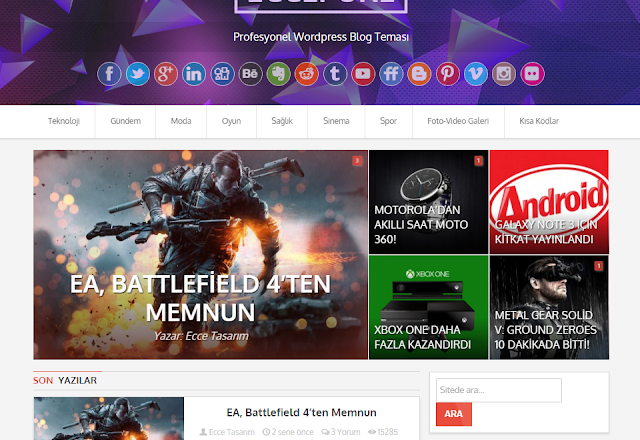  EccePure Profesyonel WordPress Blog Teması