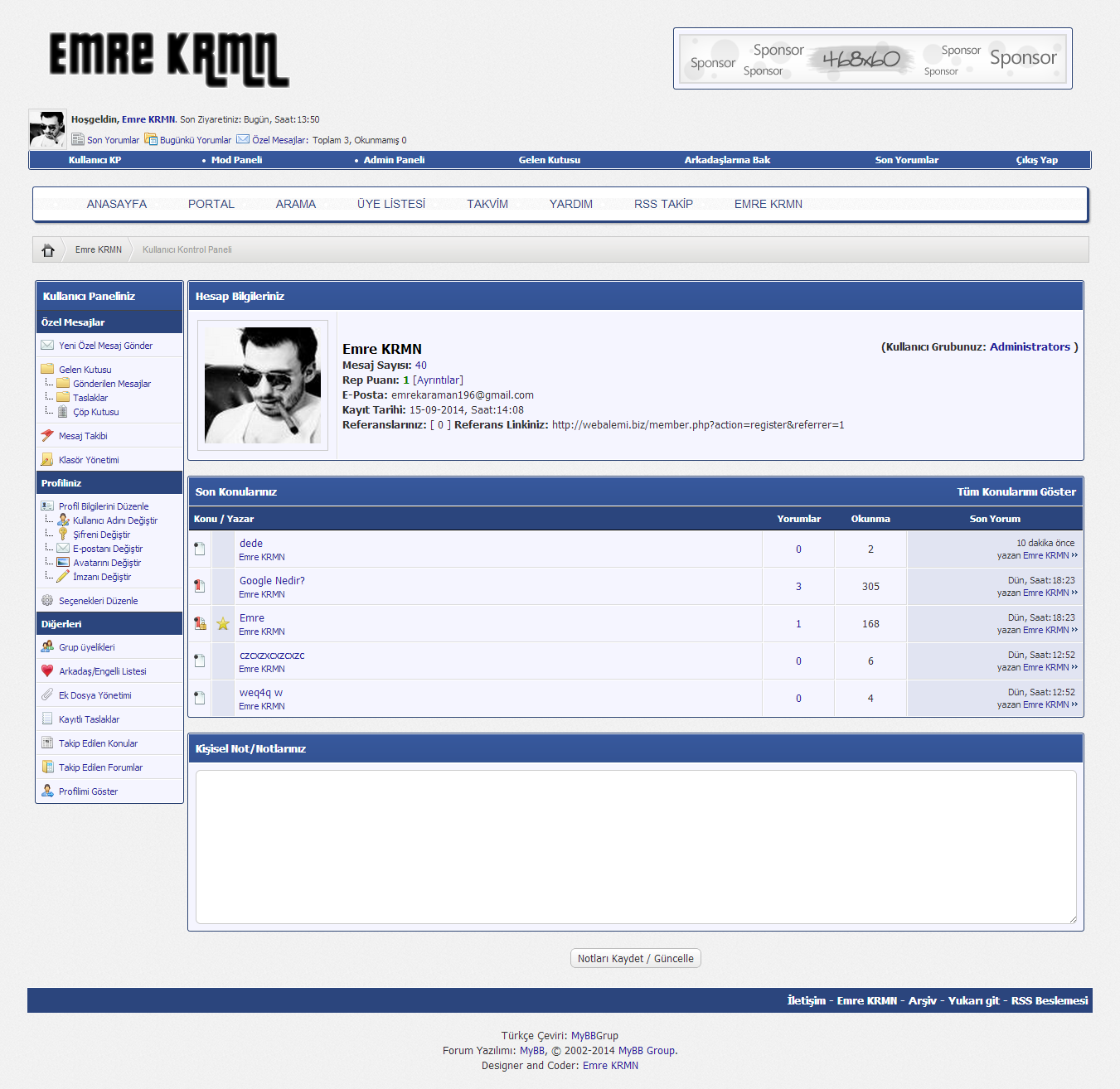 Emre KRMN V7 Mybb Teması