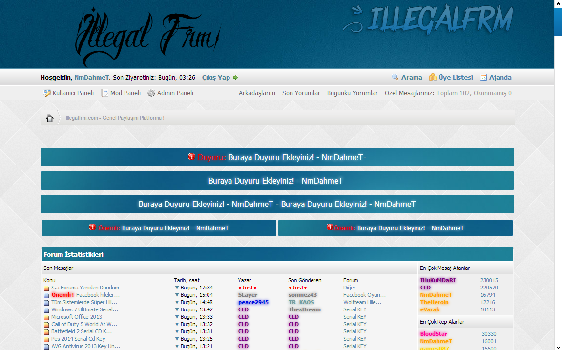 Mybb Sky IF Tema v1 1.6.x Paylaşım Portalı Teması