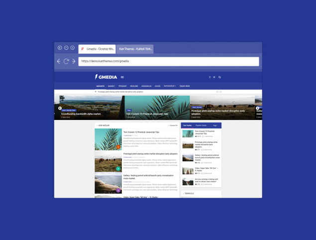 Gmedia Ücretsiz Blog Teması