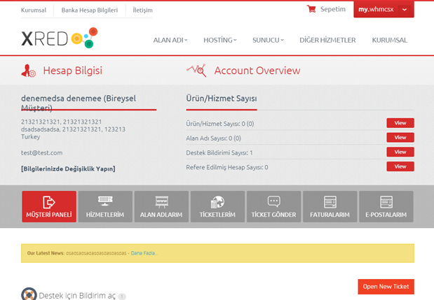 X-Red Whmcs Teması Ücretsiz İndir