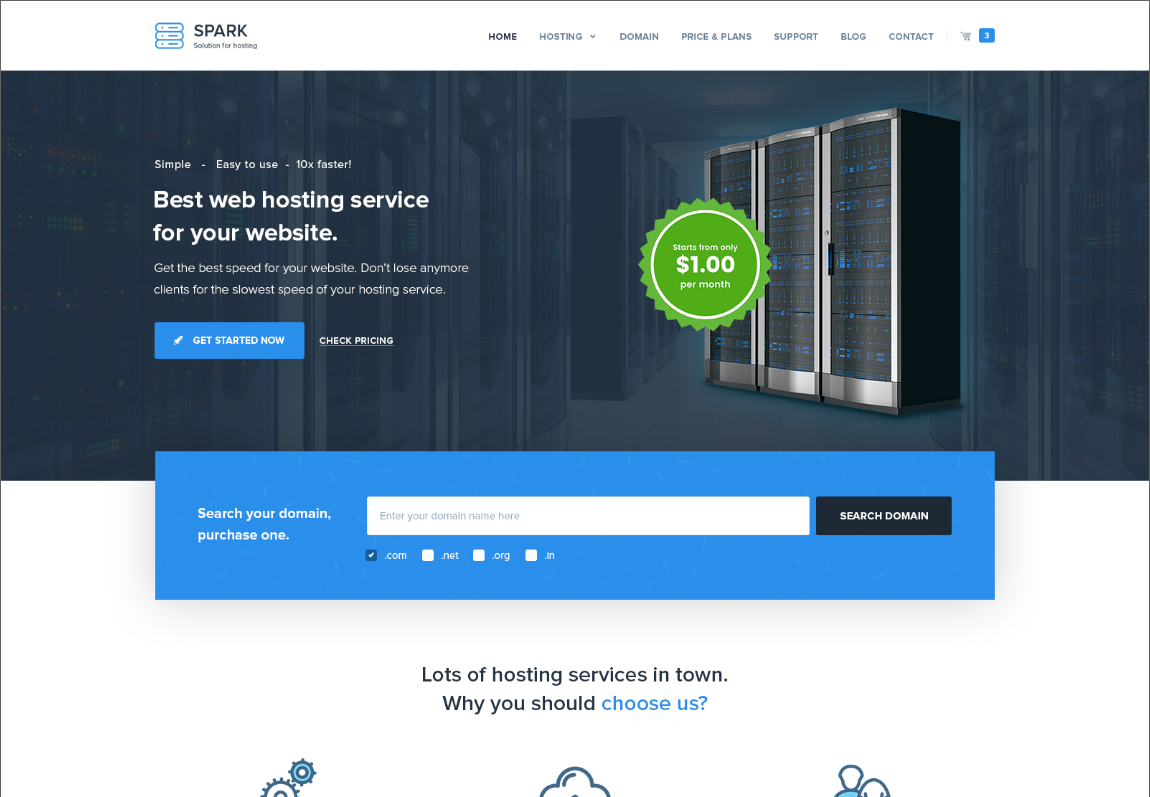 Spark v2.2.3 – Responsive WHMCS Hosting + WordPress Tema