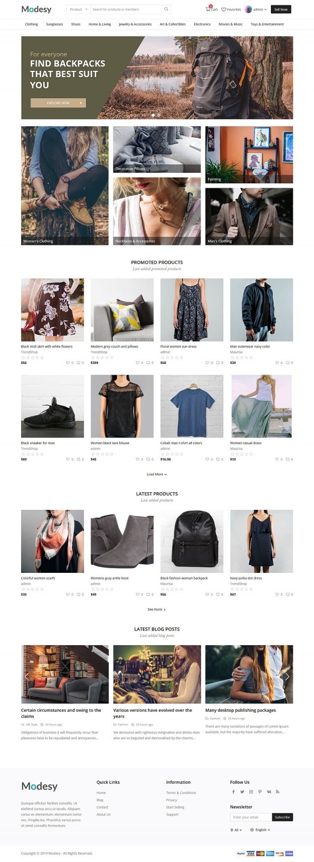 Modesy Lisanssız – Yeni Nesil E-Ticaret PHP Scripti