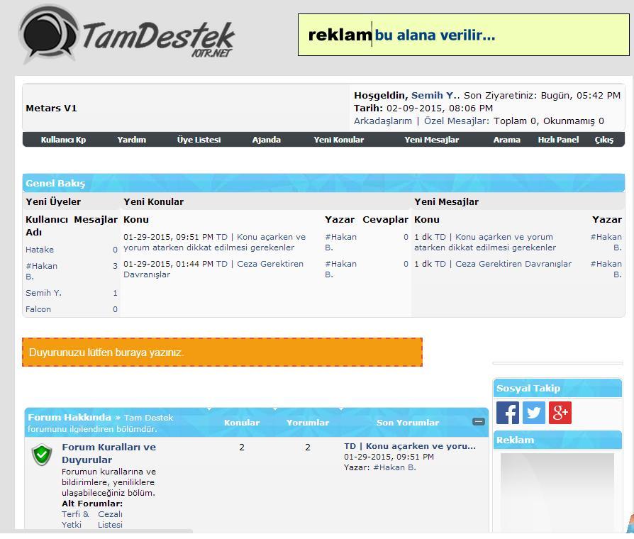Metars Mybb Teması İndir