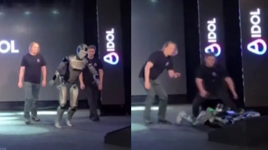 Rus robot tanıtım sırasında düşüp parçalandı