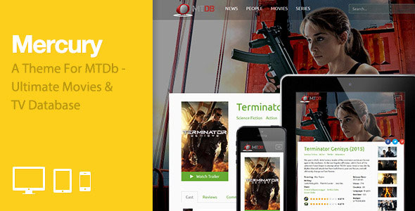 Mercury – MTDb için Tema (Filmler ve TV Veritabanı)