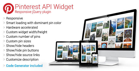 Pinterest API Widget’ı – Duyarlı jQuery Eklentisi