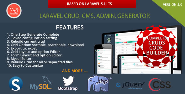 Laravel CRUD – CMS – Sximo 5 LTS