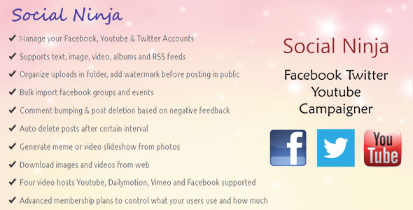 Social Ninja v2.4 – Facebook Twitter Youtube Kampanyacısı