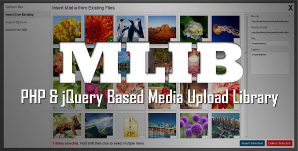 mLIB – PHP ve jQuery tabanlı medya yükleme kitaplığı