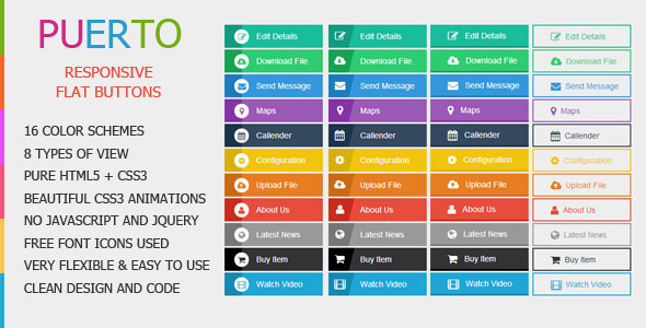 Puerto – Duyarlı Düz ​​Düğmeler