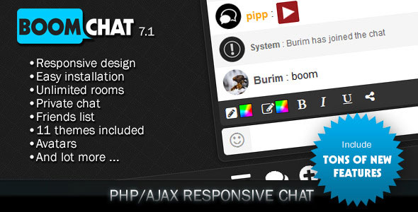 Boomchat v7.0 – Duyarlı PHP/AJAX Sohbeti