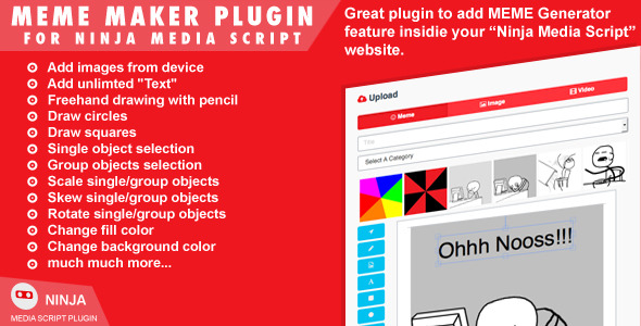 Ninja Medya Komut Dosyası İçin Meme Maker Eklentisi