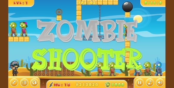 Zombie Shooter – HTML5 Oyunu + Mobil (Capx)