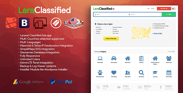 LaraClassified v3.2 – Coğrafi Sınıflandırılmış Reklamlar CMS