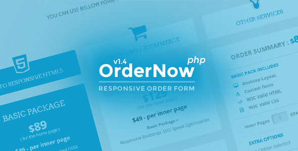 OrderNow v1.4 – Duyarlı PHP Sipariş Formu