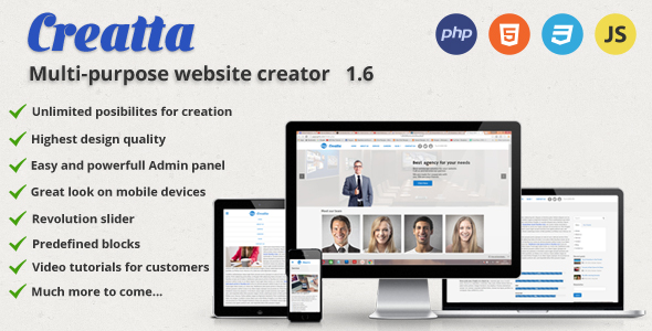 Creatta – çok amaçlı PHP web sitesi oluşturucu