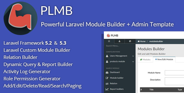 PLMB – Güçlü Laravel CRUD Oluşturucu – Paket Oluşturucu + Dinamik Rapor Oluşturucu + Yönetici Şablonu