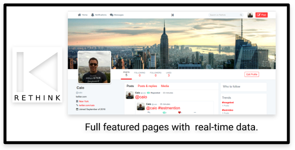 Rethink JS v1.3 – JS hizmetiyle Twitter’a dayalı Sosyal Ağ