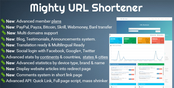 Mighty URL Shortener v2.0.0 – Kısa URL Komut Dosyası