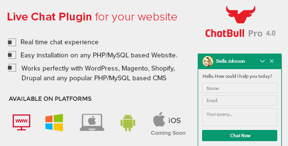 ChatBull Pro v4.2.3 – Masaüstü ve Mobil Uygulama ile PHP Canlı Sohbet Desteği
