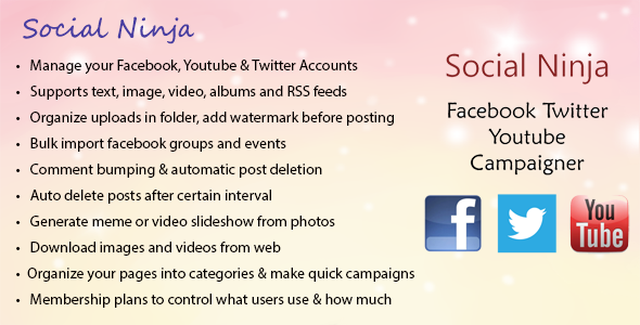 Social Ninja v3.0 – Facebook Twitter Youtube Kampanyacısı