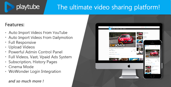 PlayTube v1.3 – Üstün PHP Video CMS ve Video Paylaşım Platformu