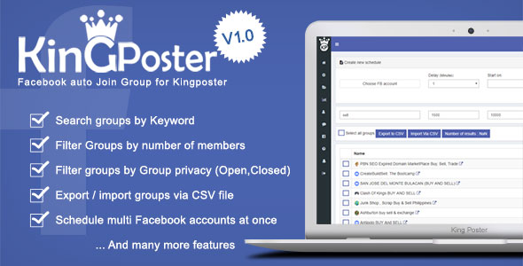 Facebook Otomatik katılma grupları v1.0.1 – Kingposter için Modül