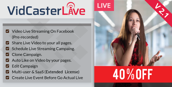 VidCasterLive v2.1 – Önceden Kaydedilmiş Videoyla Facebook Canlı Yayını