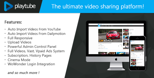PlayTube v1.4.2 – Üstün PHP Video CMS ve Video Paylaşım Platformu