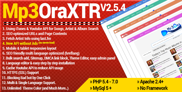 Mp3OraXtr v2.5.4 – PHP Mp3 Arama Motoru