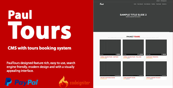 PaulTours – turlar ve transfer rezervasyon sistemi ile CMS
