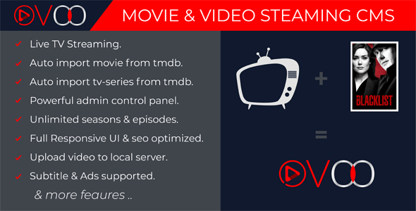 OVOO v2.5.1 – Sınırsız TV Dizisi ile Film ve Video Yayını CMS