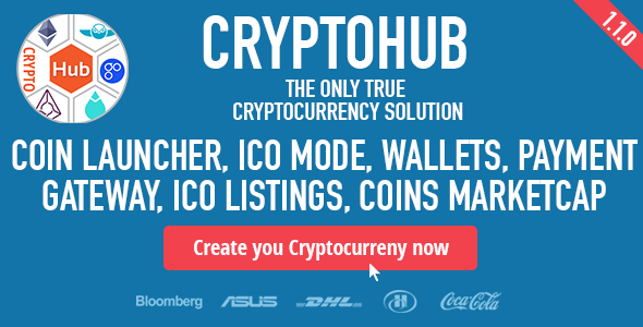 CryptoHub v1.2 – Coin Başlatıcı, ICO Sistemi, MultiCrypto Cüzdanlar, Takas, Ödeme Ağ Geçidi