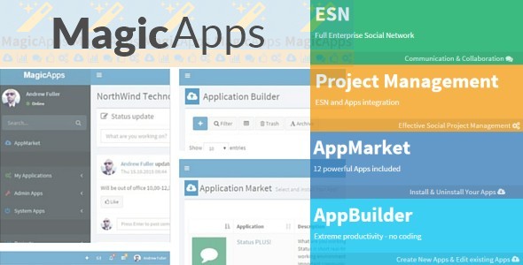 MagicApps – Proje Yönetimi + ESN + Uygulamalar + AppBuilder
