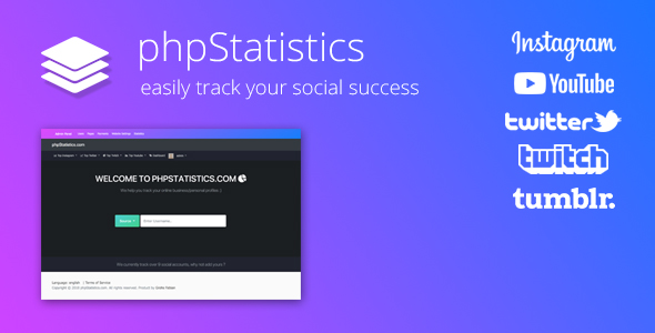 phpStatistics v1.6.2 – Instagram, Twitter, Twitch ve YouTube için Sosyal Takip Aracı