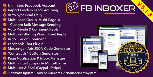 FB Inboxer v5.1.3 – Master Facebook Messenger Marketing Software – nulled