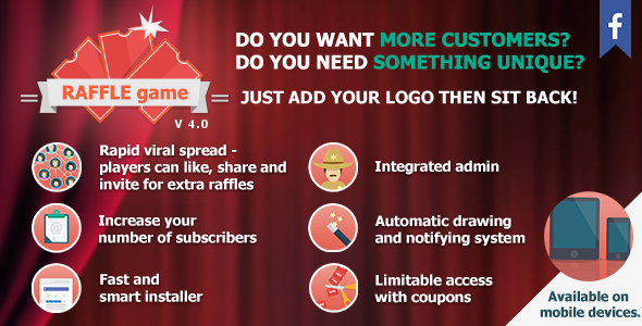 RAFFLE game v4.7.2 – Promotional Facebook application – nulled