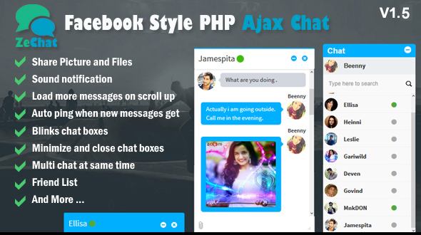 Zechat v1.5 – Facebook Style Php Ajax Chat