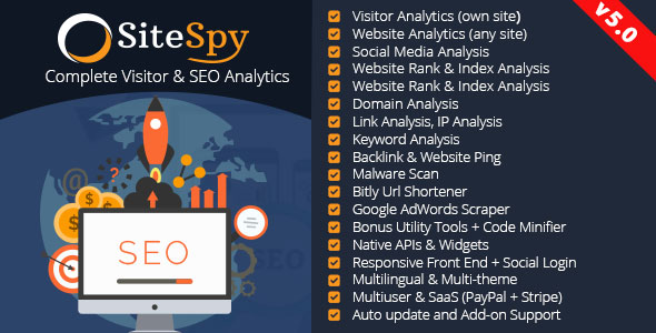SiteSpy v5.0 – The Most Complete Visitor Analytics & SEO Tools