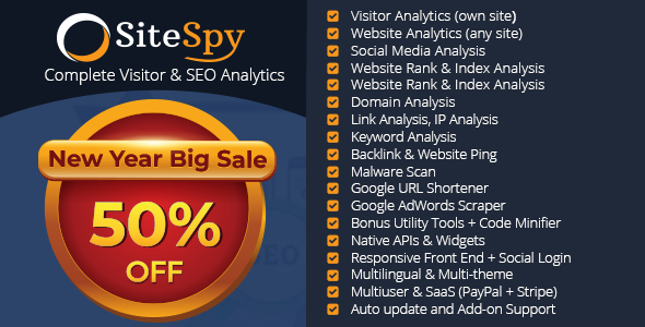 SiteSpy v5.0.1 – The Most Complete Visitor Analytics & SEO Tools