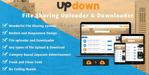 UpDown v1.3 – File Sharing Uploader / Youtube / Downloader & Blogging