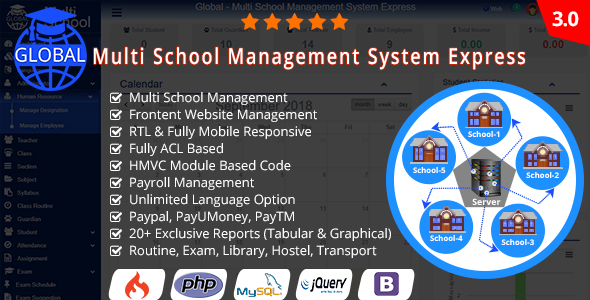 Global v3.0 – Multi School Management System Express – nulled