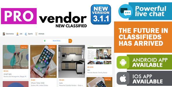 ProVendor v3.1.0 – New Model Classified – Desktop – Android – IOS