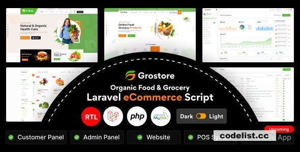 GroStore v4.6.0 – Yönetici Kontrol Paneli ile Yiyecek ve Bakkal Laravel e-Ticaret