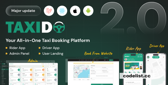 Taxido v2.0 – InDrive – Grab – Uber Klonu