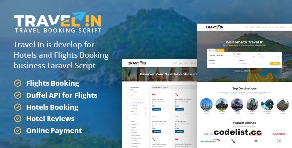 Travelin – Otel ve Uçak Bileti Rezervasyonu Laravel Script – 13 Kasım 2025