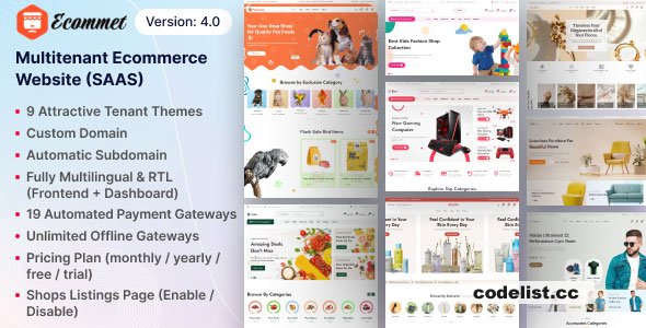 Ecommet v4.0 – Çok Kiracılı E-ticaret Web Sitesi Oluşturucu (Beyaz Etiket)