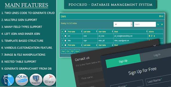 PDO Crud v4.4.1 – Advanced PHP CRUD application (Form Builder & Database Management) – nulled