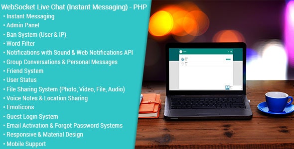 WebSocket Live Chat (Instant Messaging) v2.0.1 – PHP